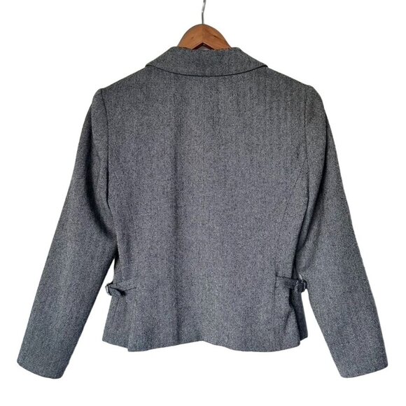 Vintage Pendleton Women's 100% Virgin Wool Jacket Size 8 in Gray Herringbone - Picture 2 of 8